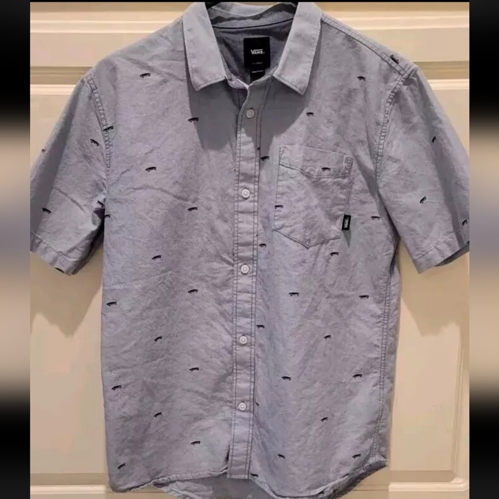 Vans Youth Extra Large Buttondown Blue W Skateboards Off The Wall XL